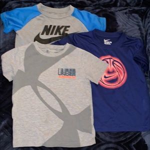 Three Boy’s Shirts Nike and Under Armour